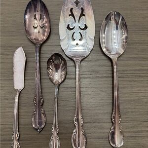 1847 Roger’s Bros. Silver Plated Ornate Serving Flatware Set - 5 pcs.
